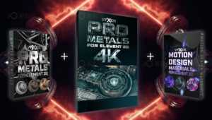 三套783种运动设计科幻金属E3D材质纹理贴图预设包 VFXER Element 3D Materials Bundle