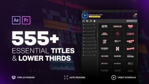 AE/PR脚本-555个简洁迷你现代商务婚礼故障文字标题动画预设 Titles and Lower Thirds Pack