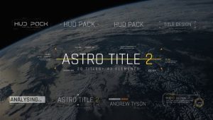 AE脚本-63组未来科技HUD数字故障文字标题动态元素包 Astro Title 2