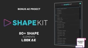 AE脚本-80种二维卡通圆圈线条爆炸过渡液体MG动画 Shape Kit Script