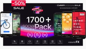 AE脚本-1700种社交媒体竖屏广告封面图文排版设计宣传动画视频包装+音效 Instagram Stories v6.2 Win/Mac免费下载