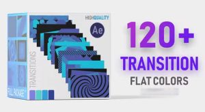 120种平面二维彩色图形转场过渡动画预设 Flat Color Transition Pack HD