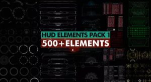 500个科技感HUD元素屏幕界面图形动画 HUD Elements Pack 1