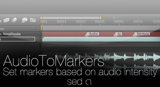 将音频转换为关键帧给图层添加标记 AudioToMarkers v1.54