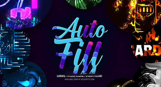 【中文】图层边界自动填充生长动画AE插件 AutoFill v1.1.3 Win/Mac