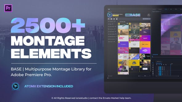 2500个视频无缝转场文字标题图形设计音效调色分屏特效预设包 BASE V2