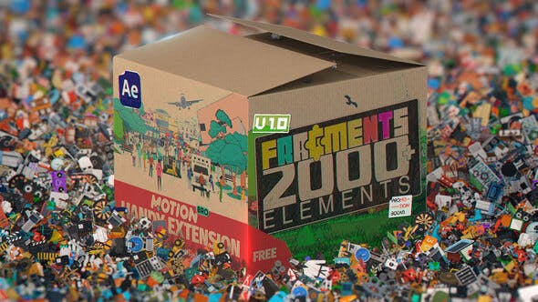 2000个二维卡通人物场景MG动画预设包 Fragments Animated 2D Elements