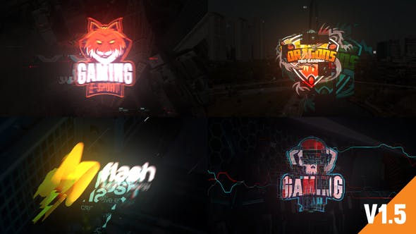 数字故障干扰失真文字标题LOGO动画 Glitch Digital Title Logo Pack