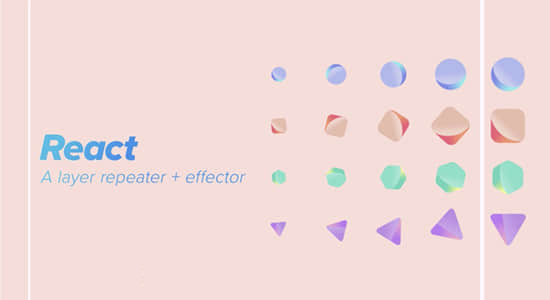 图层复制克隆排序随机衰减动画效果器 React v1.0.1