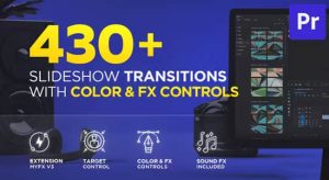 PR脚本-430个幻灯片效果视频转场过渡预设 Slideshow Transitions