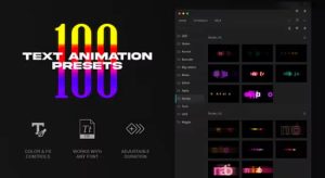 PR脚本-100个创意文字标题特效动画预设 Text Presets