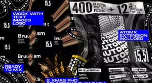 AE脚本-412种创意时尚海报封面文字排版设计循环动画 V15.51 更新版