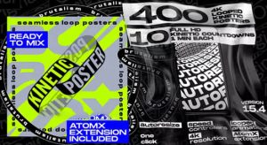AE脚本-410种创意时尚海报封面文字排版设计循环动画Seamless Loop Kinetic Posters v15.4