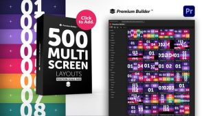PR脚本-500个多画面网格组合动态视频分屏特效展示 Multi Screen Layouts Pack