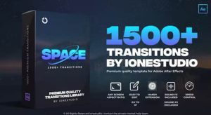 AE脚本-1500种摄像机缩放模糊冲击故障切割水墨笔刷图形无缝视频转场预设 Transitions