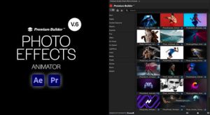 AE/PR脚本-图像拖尾粒子破碎消散汇聚遮罩燃烧火焰线条视觉特效Photo Effects Animator V6