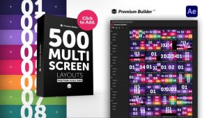 AE脚本-500个多画面网格组合动态视频分屏特效展示 Multi Screen Layouts Pack