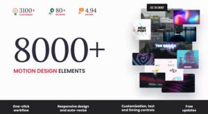 AE脚本-8000组文字标题排版设计转场LOGO图标MG图形动画 V8.0