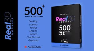 AE脚本模板-500种三维手机平板笔记本电脑手表APP展示介绍动画预设Real 3D Mockups