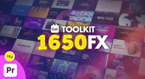 PR脚本-1565种社交媒体文字标题排版视频转场叠加特效调色分屏预设 Gal Toolkit V3.2